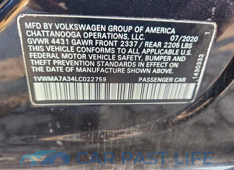 1VWMA7A34LC022759# 13
