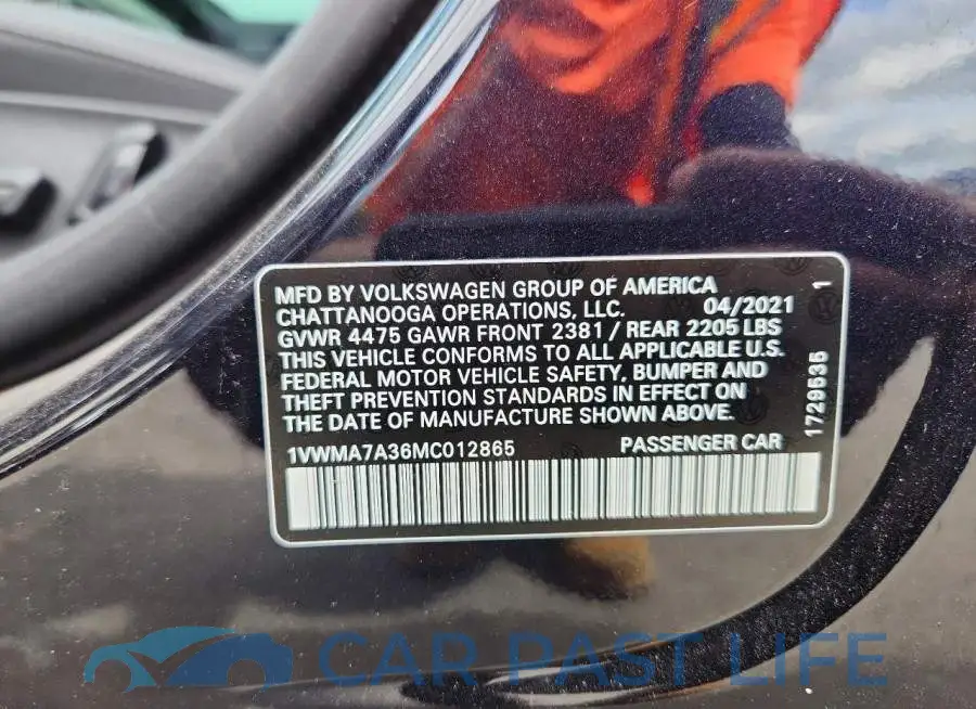 1VWMA7A36MC012865# 13