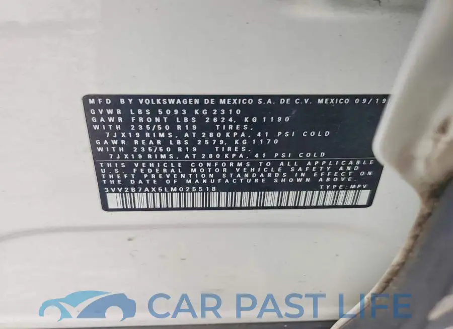 3VV2B7AX5LM025518# 13