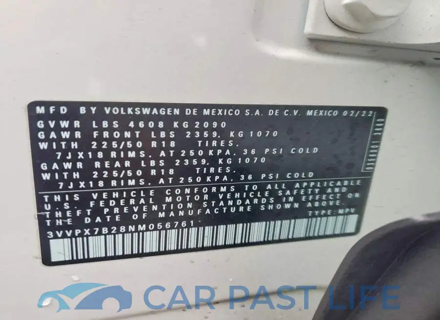 3VVPX7B28NM056761# 13