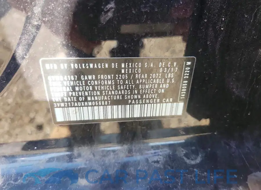 3VW217AUXHM056887# 12