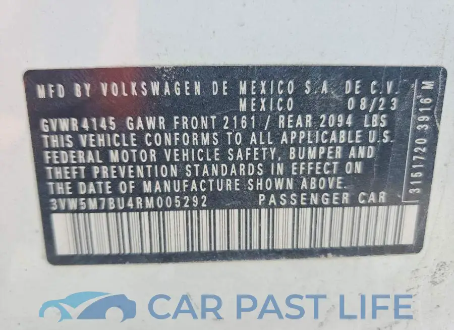 3VW5M7BU4RM005292# 13