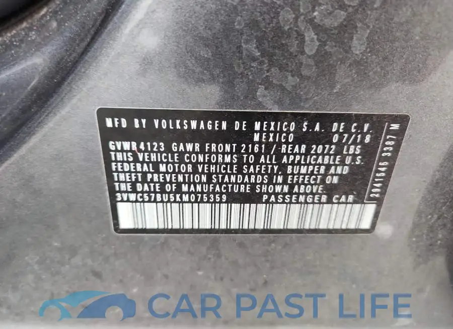 3VWC57BU5KM075359# 12