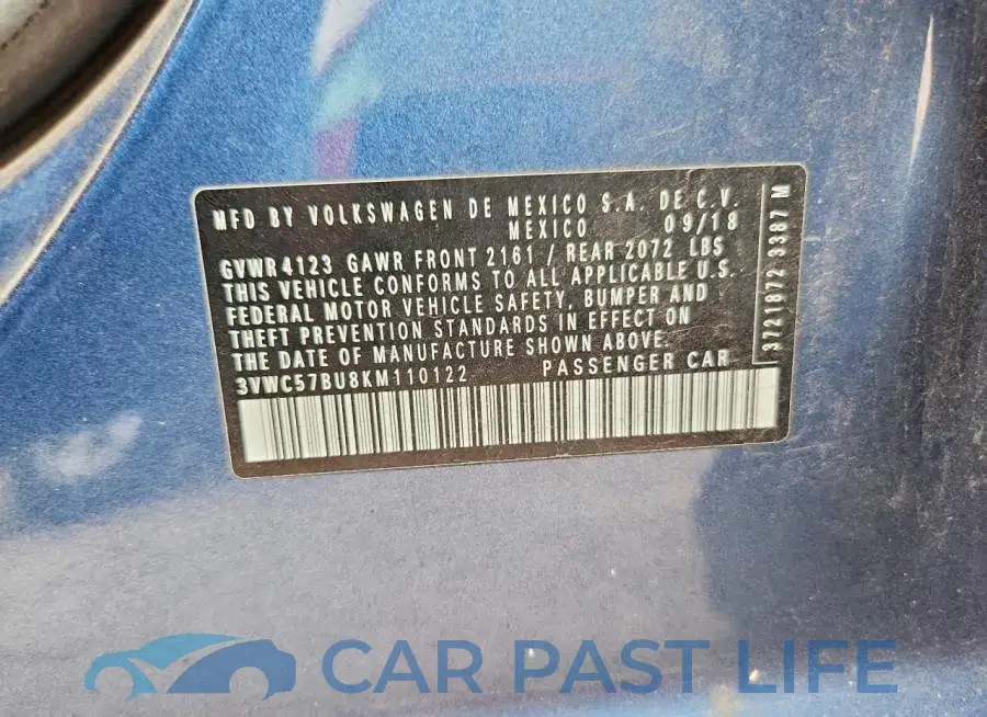 3VWC57BU8KM110122# 12