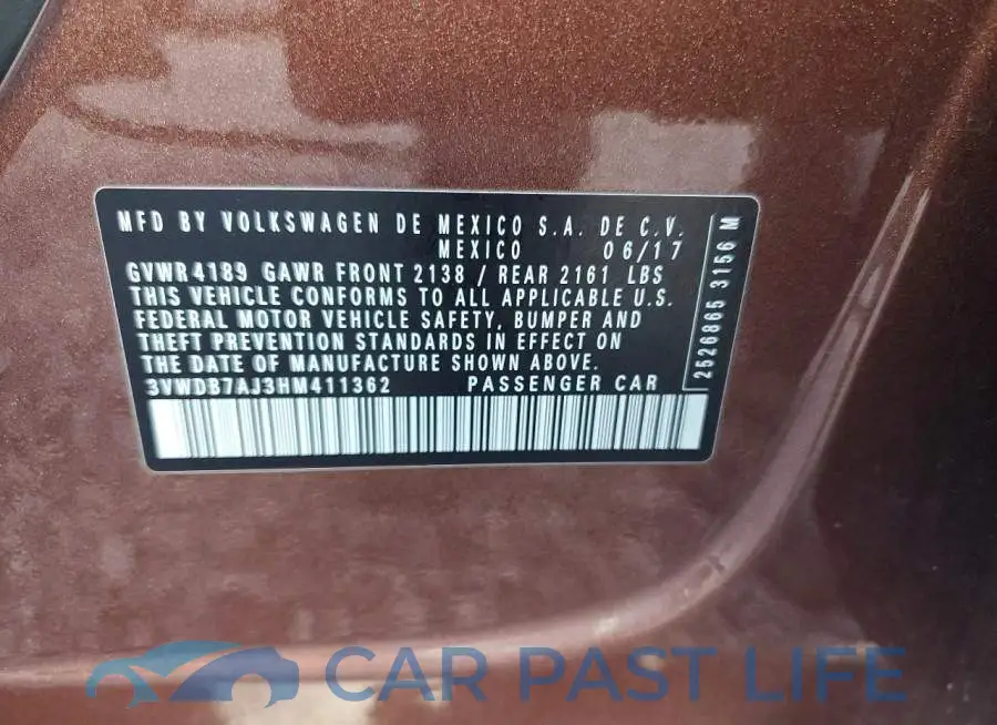 3VWDB7AJ3HM411362# 12