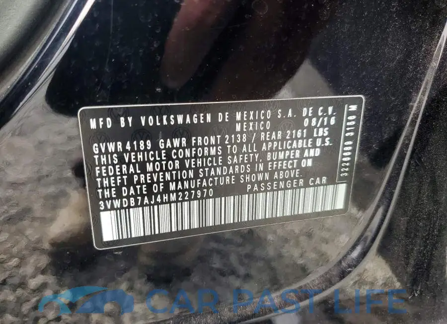 3VWDB7AJ4HM227970# 12