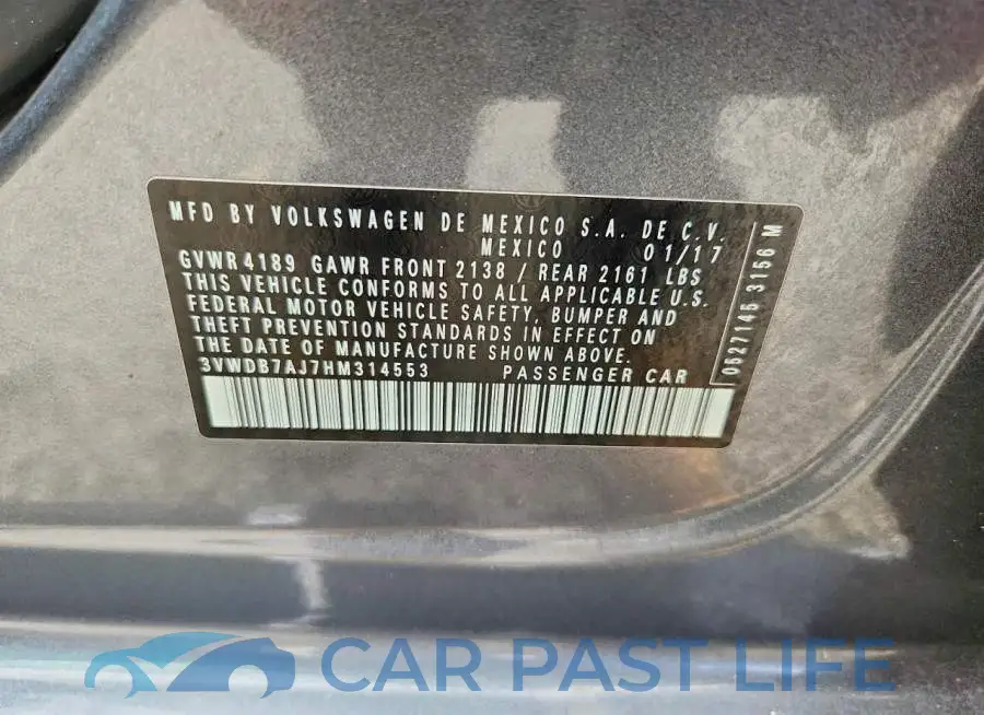3VWDB7AJ7HM314553# 12