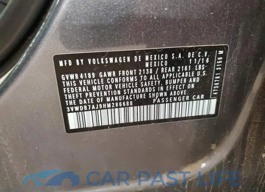 3VWDB7AJ9HM286688# 12
