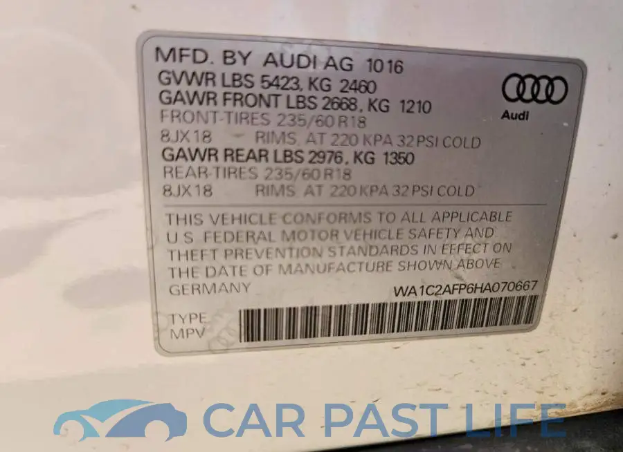 WA1C2AFP6HA070667# 12