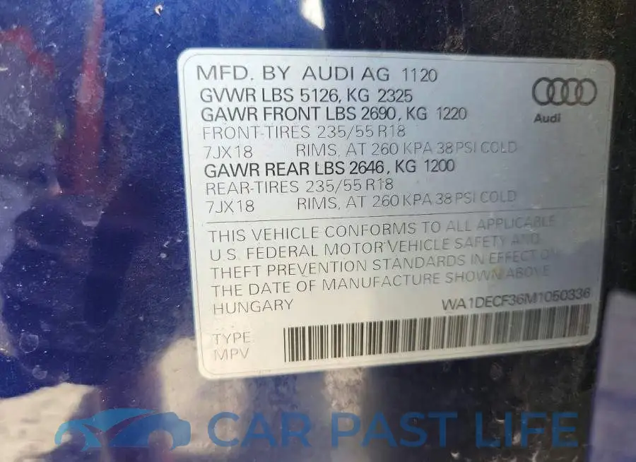 WA1DECF36M1050336# 13