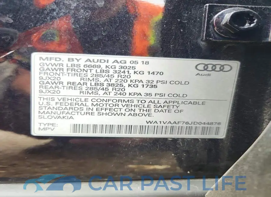 WA1VAAF76JD044876# 12