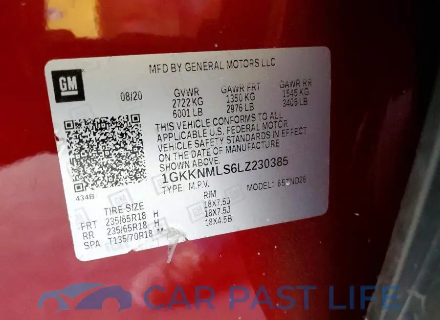1GKKNMLS6LZ230385# 13