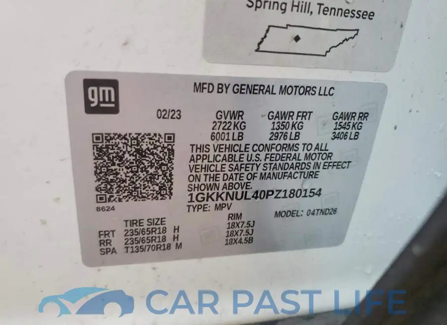 1GKKNUL40PZ180154# 14