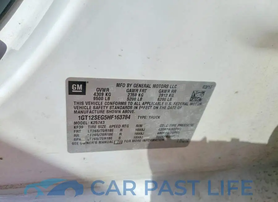 1GT12SEG5HF163784# 12