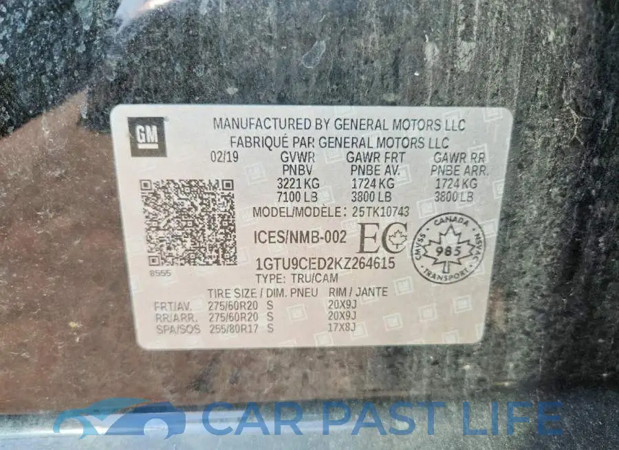 1GTU9CED2KZ264615# 12