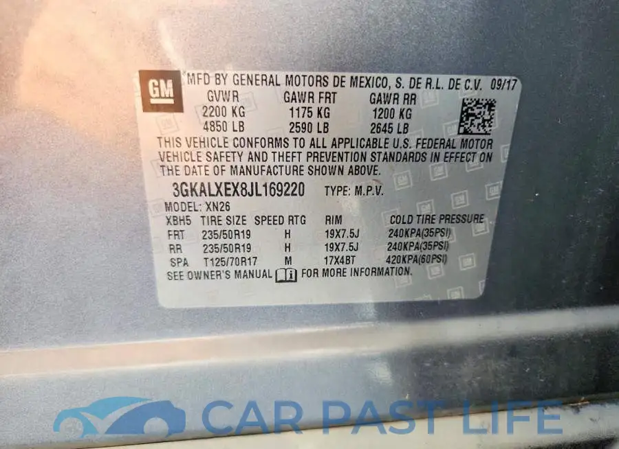 3GKALXEX8JL169220# 13