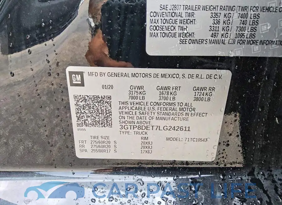 3GTP8DET7LG242611# 12