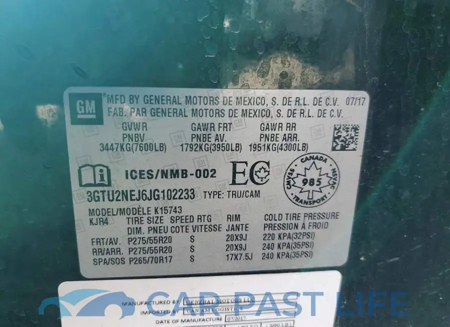 3GTU2NEJ6JG102233# 12