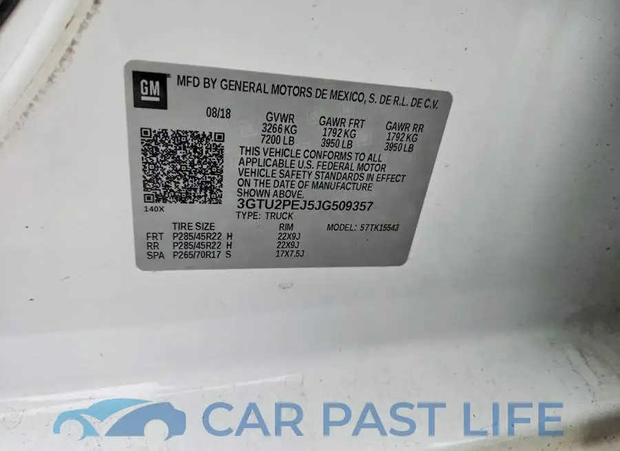 3GTU2PEJ5JG509357# 12