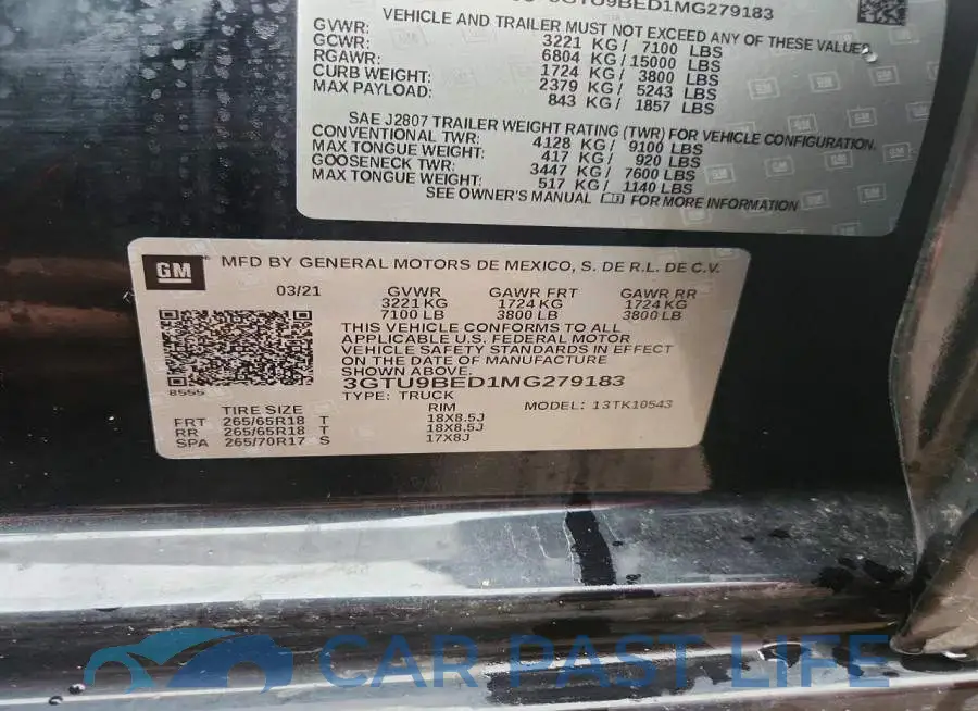 3GTU9BED1MG279183# 12