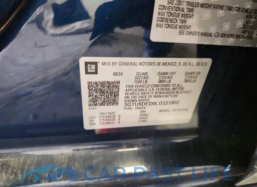 3GTU9DED0LG121802# 12