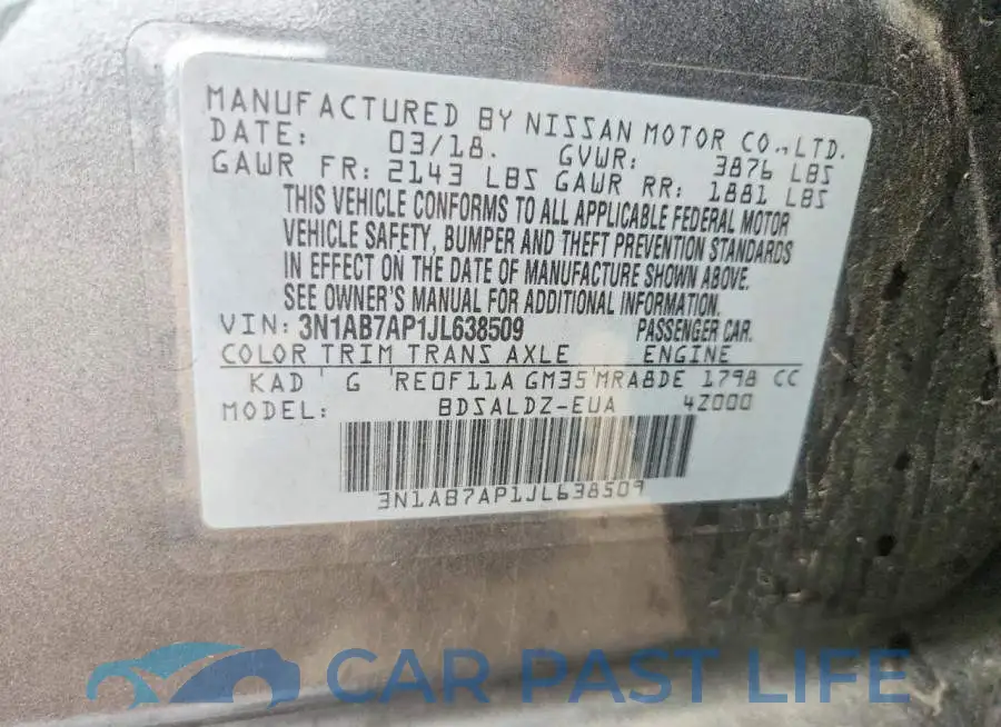 3N1AB7AP1JL638509# 12