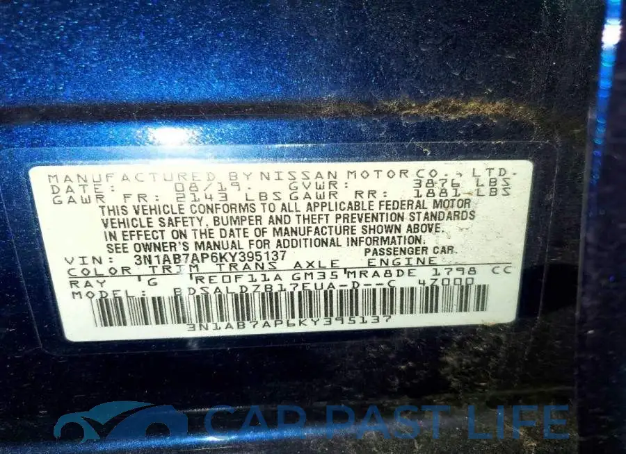 3N1AB7AP6KY395137# 12