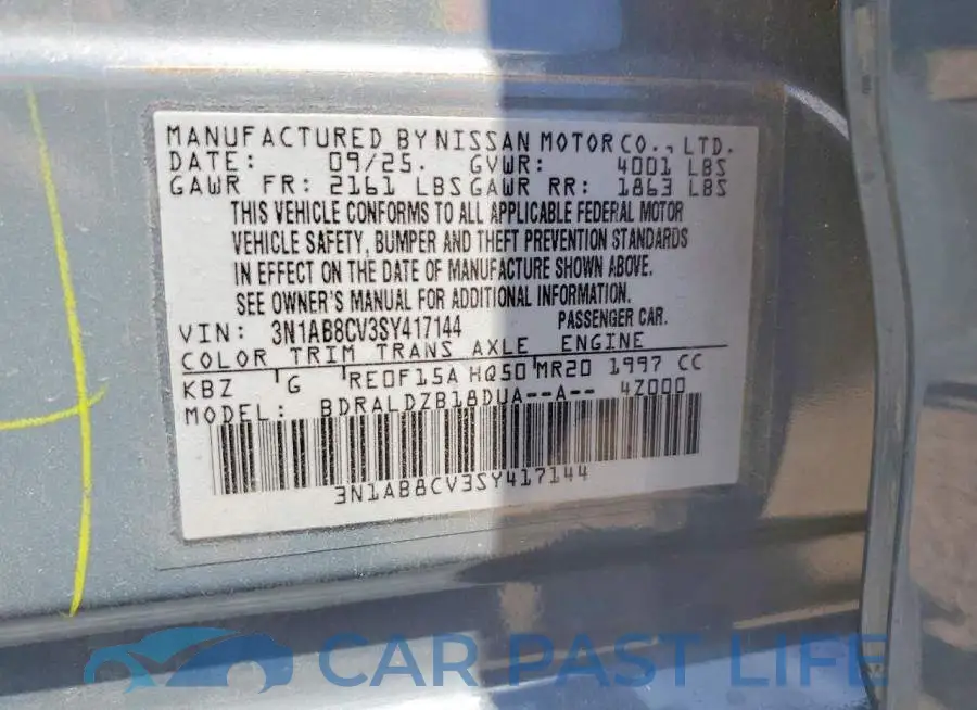 3N1AB8CV3SY417144# 12