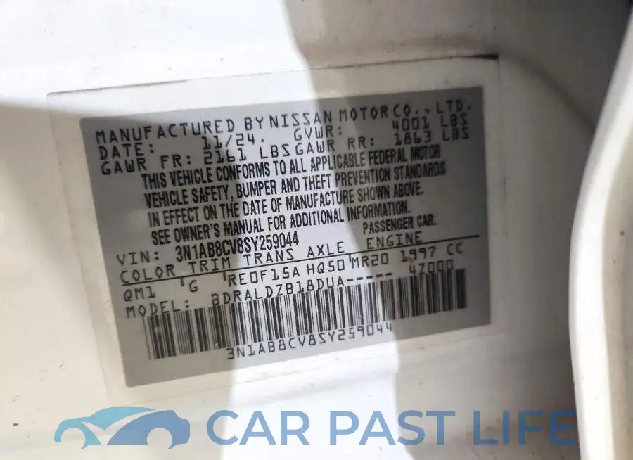 3N1AB8CV8SY259044# 12