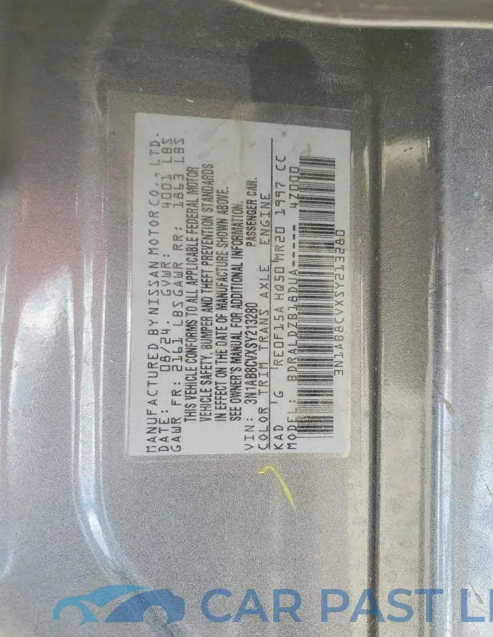 3N1AB8CVXSY213280# 13