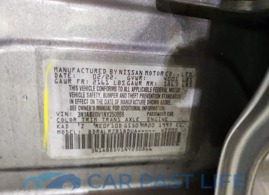 3N1AB8DV1NY250866# 12