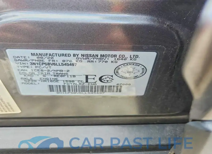 3N1CP5BV6LL545497# 12