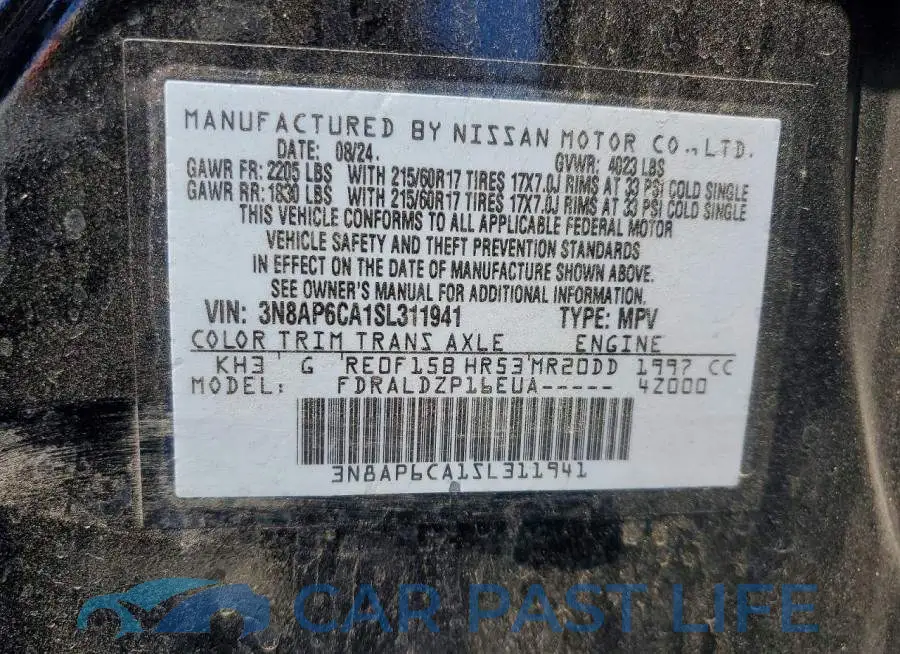 3N8AP6CA1SL311941# 14