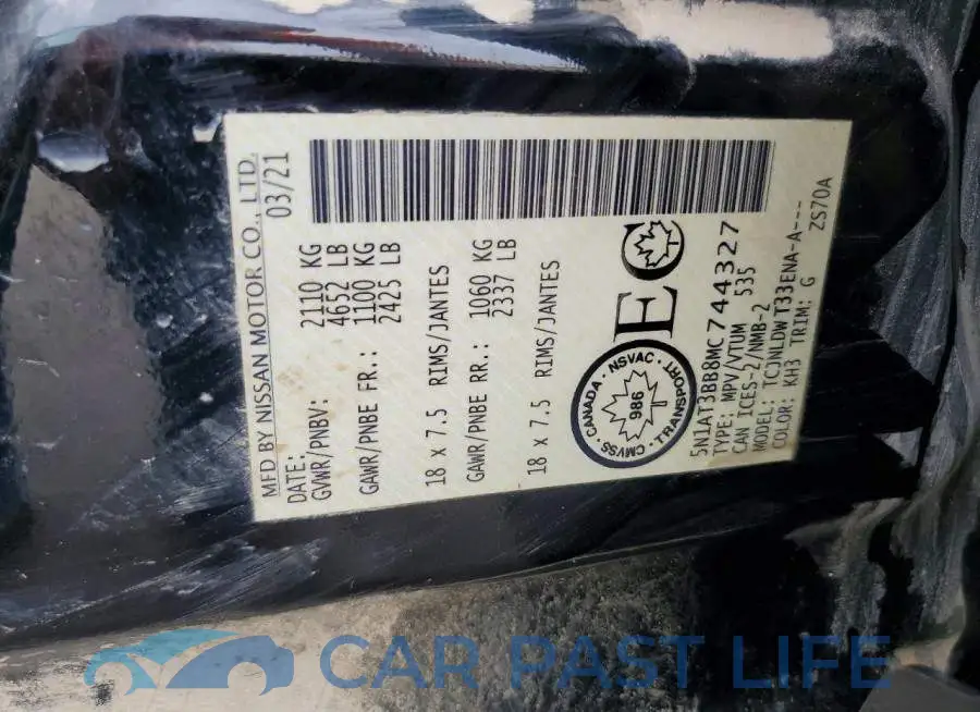 5N1AT3BB8MC744327# 13