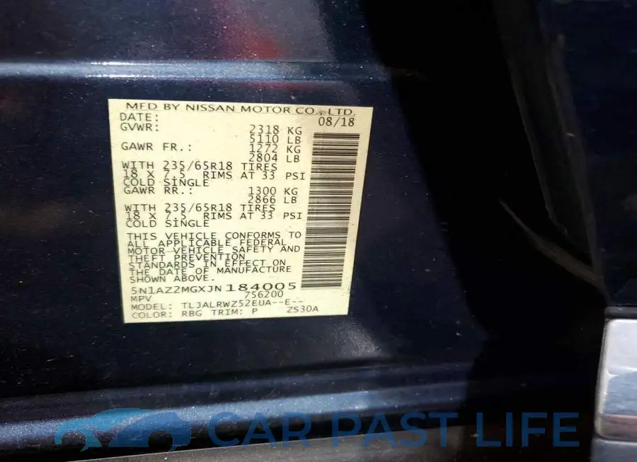 5N1AZ2MGXJN184005# 14