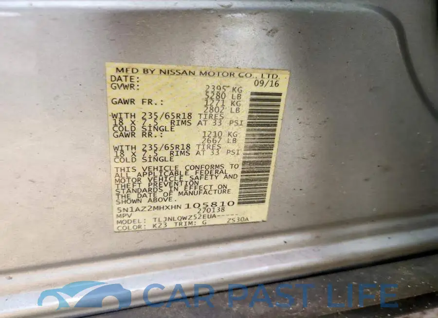 5N1AZ2MHXHN105810# 13