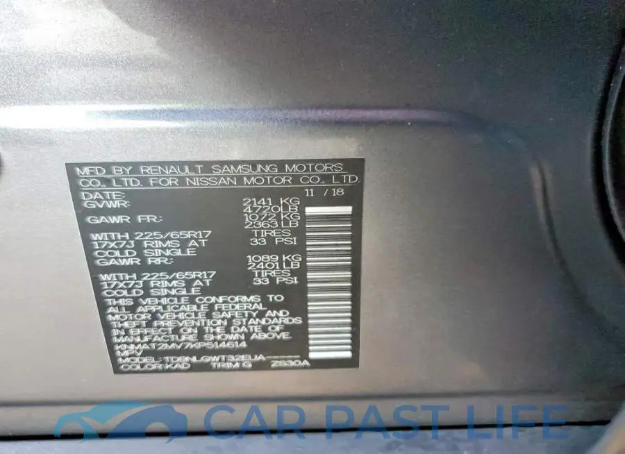 KNMAT2MV7KP514614# 13
