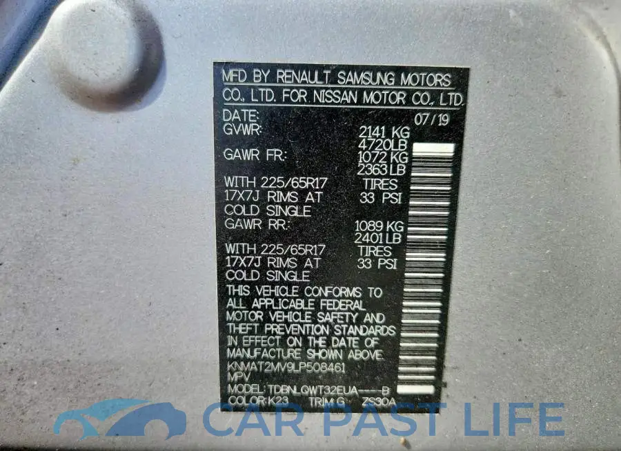 KNMAT2MV9LP508461# 13