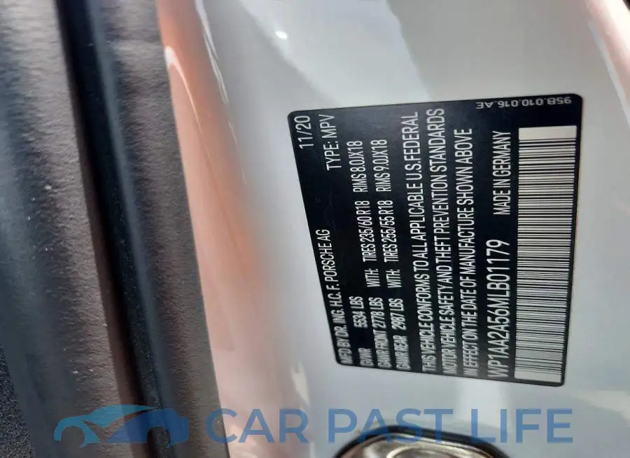 WP1AA2A56MLB01179# 14