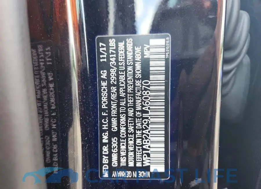 WP1AB2A29JLA60870# 13
