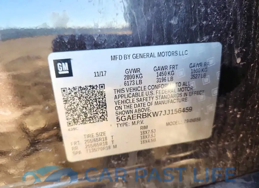 5GAERBKW7JJ156459# 13