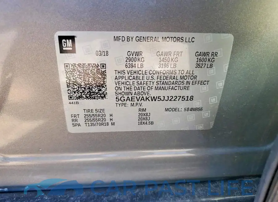 5GAEVAKW5JJ227518# 13