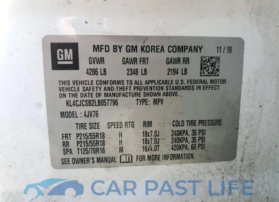 KL4CJCSB2LB057796# 13