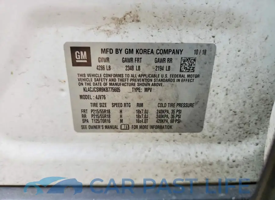 KL4CJCSM9KB775605# 13