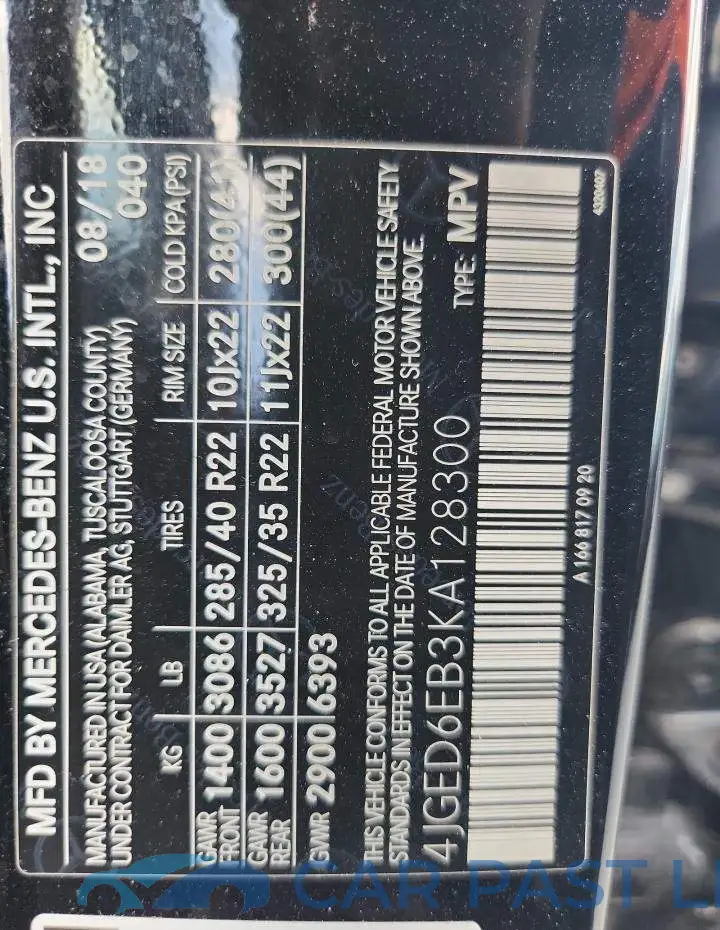 4JGED6EB3KA128300# 14