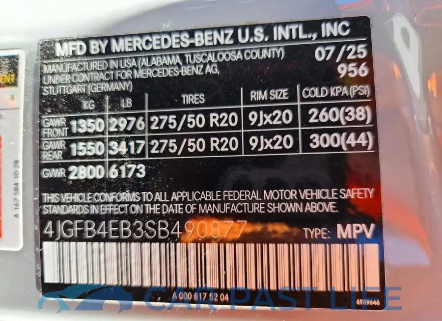 4JGFB4EB3SB490877# 12