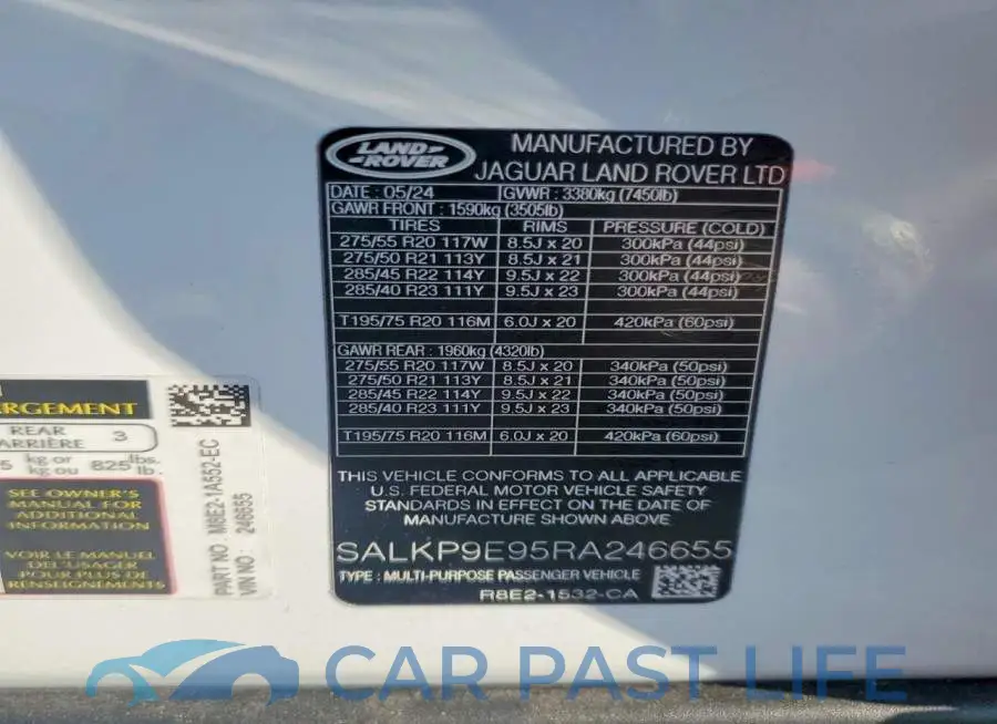 SALKP9E95RA246655# 12