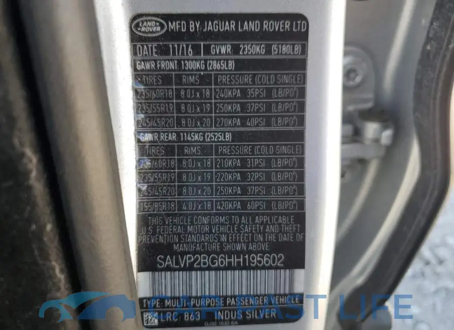 SALVP2BG6HH195602# 13