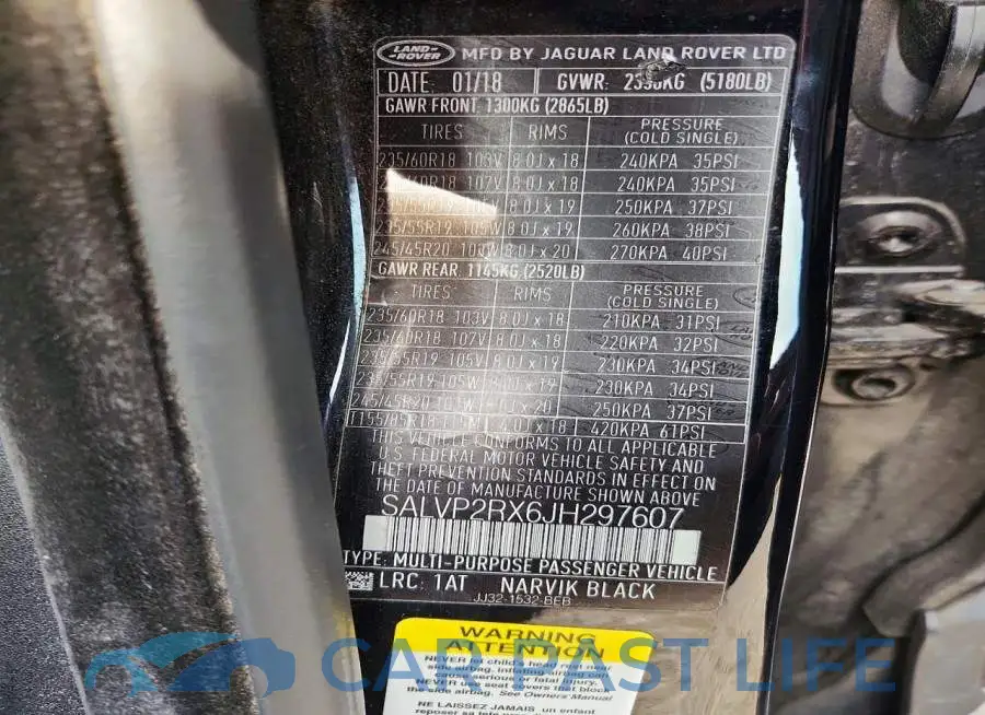 SALVP2RX6JH297607# 13