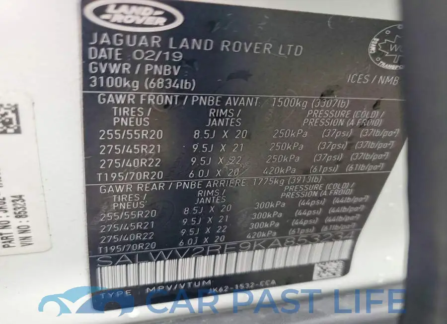 SALWV2RE9KA853234# 13